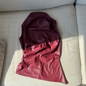 Faux Leather Burgundy Sleeveless Top